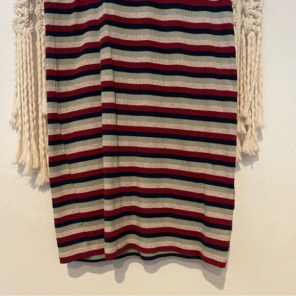 Stateside Cycle Court T-Shirt Dress XS Ribbed Striped Bodycon Retro Minimalist - Picture 4 of 7
